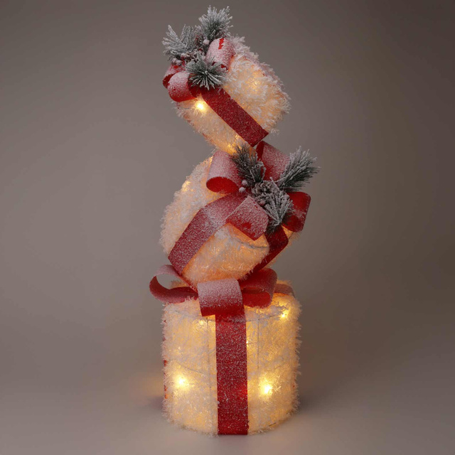 Decorațiune luminoasă stivă de cadouri, 75 cm