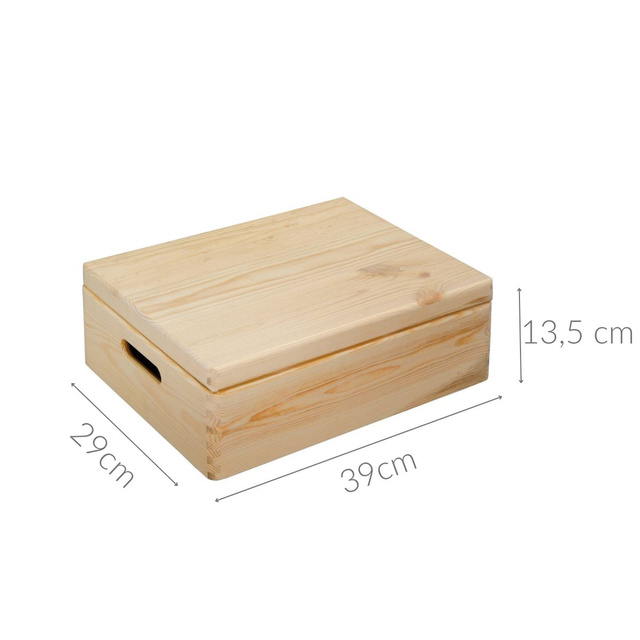 Cutie din lemn cu manere si capac, 40 x 30 cm, Kesper