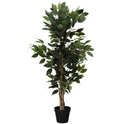 Copac artificial Ficus în ghiveci negru, 115 cm, model 2