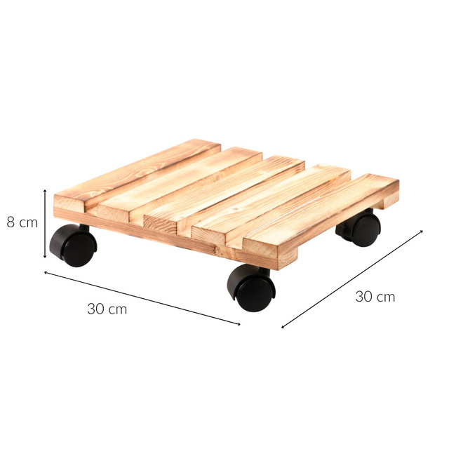 Suport mobil pentru ghivece, lemn de pin, 100 kg