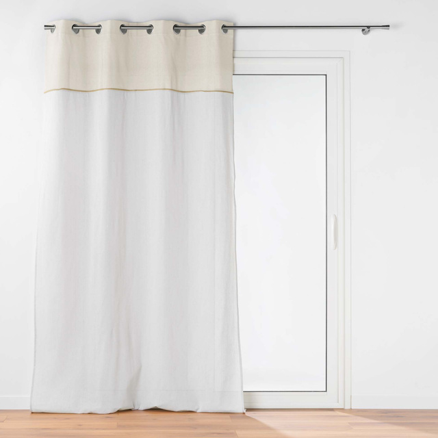 Perdea cu inele si insertie din iuta JANARA, 140 x 240 cm