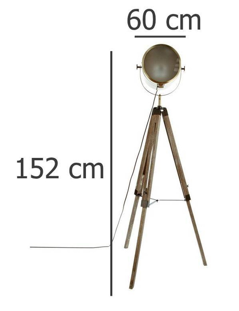 Lampă de podea pe 3 picioare, înălțime 152 cm, maro