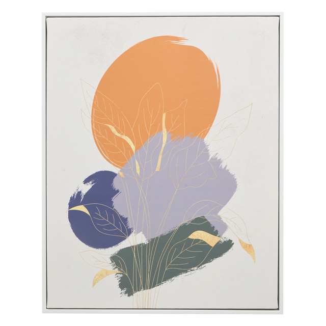 Tablou în ramă albă SOLARA cu motiv de cercuri, 40 x 70 cm