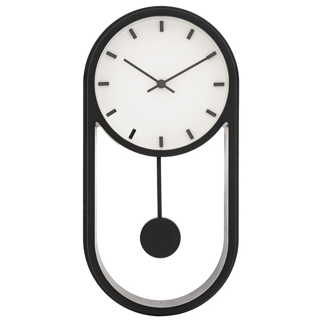 Ceas din plastic negru Anton 39 x 20 cm