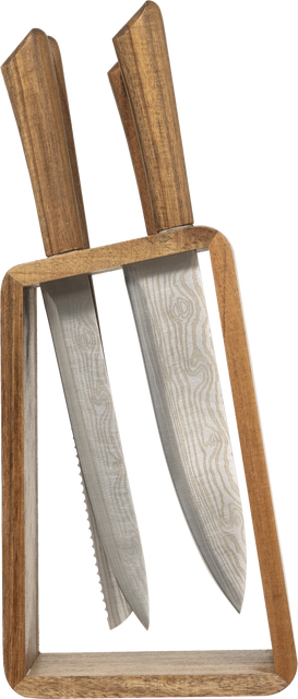 Set de cuțite HARMONY, suport din lemn + 5 cuțite, 6 elemente
