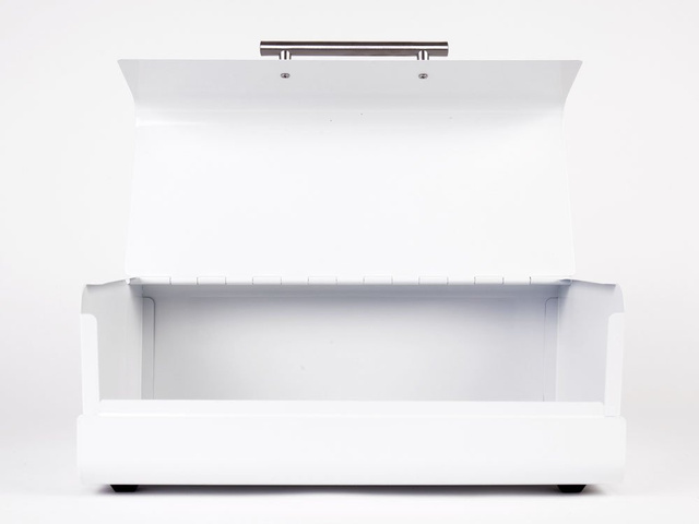 Cutie metalică pentru pâine, recipient pentru produse de panificație, ZELLER, albă