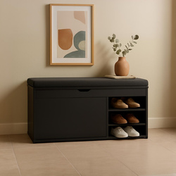 Dulap pentru pantofi cu loc de șezut și rafturi retractabile GRADIA, 100 x 34 x 50 cm