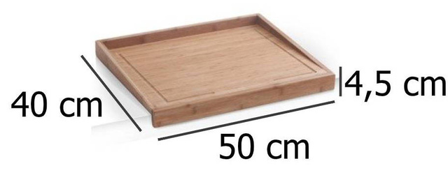 Placă de tăiat din bambus, 2 în 1, ZELLER