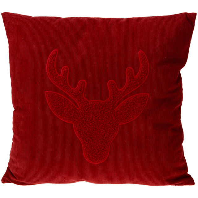 Pernă decorativă, model de sărbătoare, 45 x 45 cm, roșu