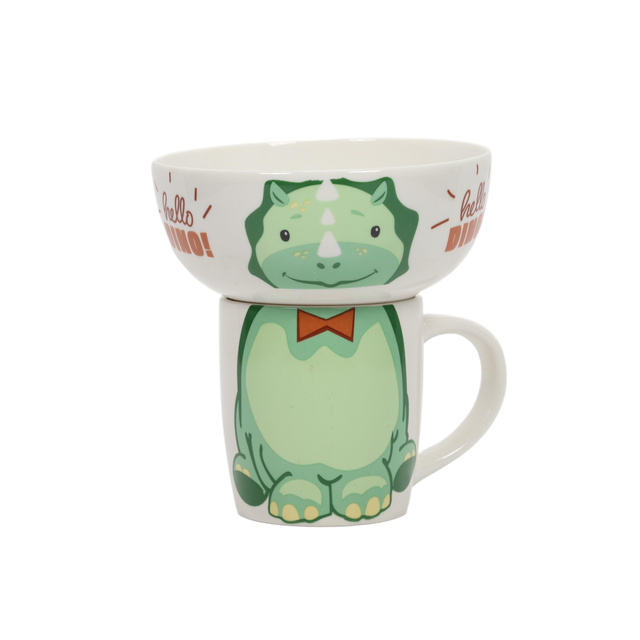 Set cadou pentru copii: bol și cană din porțelan, 600 ml + 360 ml