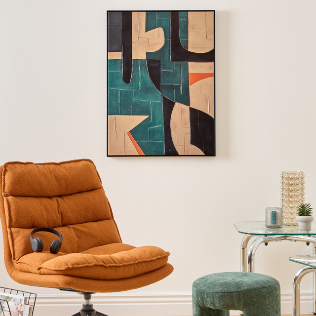 Puf tapițat arc JIN, Ø 38 cm