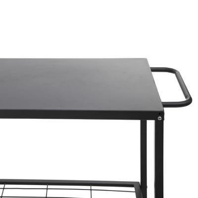 Masa de gradina, mobila pe roti pentru gratar, metal, 90x58x75 cm