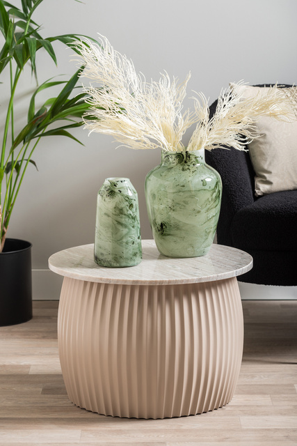 Masă de cafea rotundă LUSCIOUS, blat de marmură, Ø 52 cm