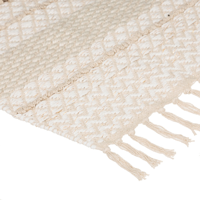 Covor bej Cot Sand, bumbac, boho, 60 x 90 cm