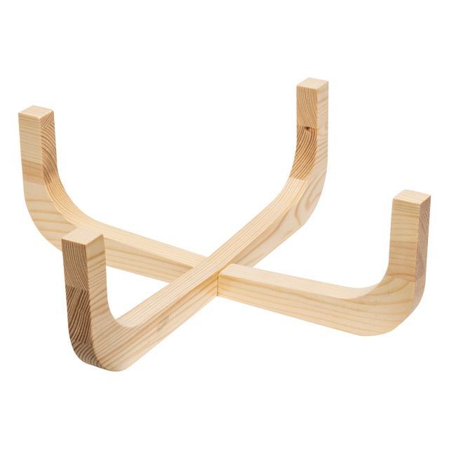 Bol pentru salată din sticlă ARHA cu bază din lemn, Ø 28 cm