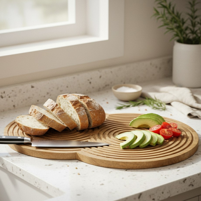 Tăviță de tăiat din lemn de mango 49 x 33 cm, model 1