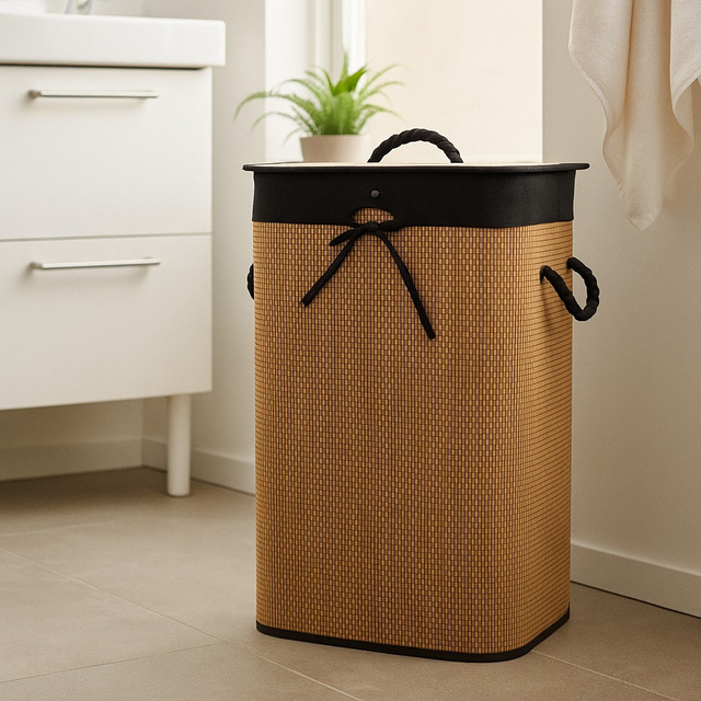 Coș de rufe din bambus BOFO, 72 l