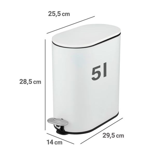 Coș de baie îngust COLLUNGO, 5 litri