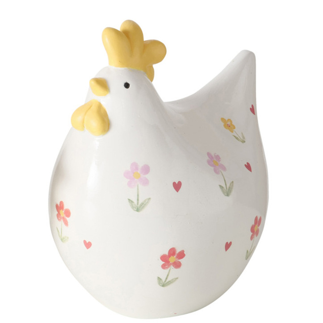 Figurina de Paste mica, in forma de gaina, Blumi, inaltime 17 cm
