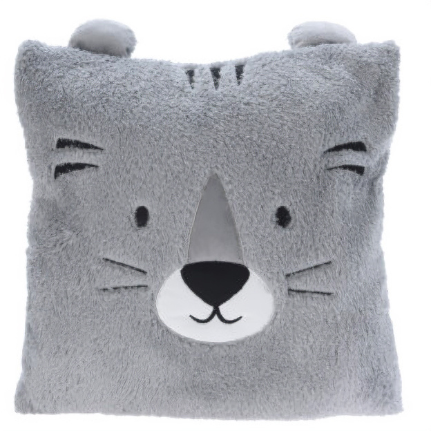 Perna de pluș ANIMAL, cu urechi, 43 x 43 cm