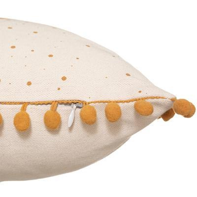 Pernă decorativă cu inscripție, galbena, poliester, 30 x 50 cm