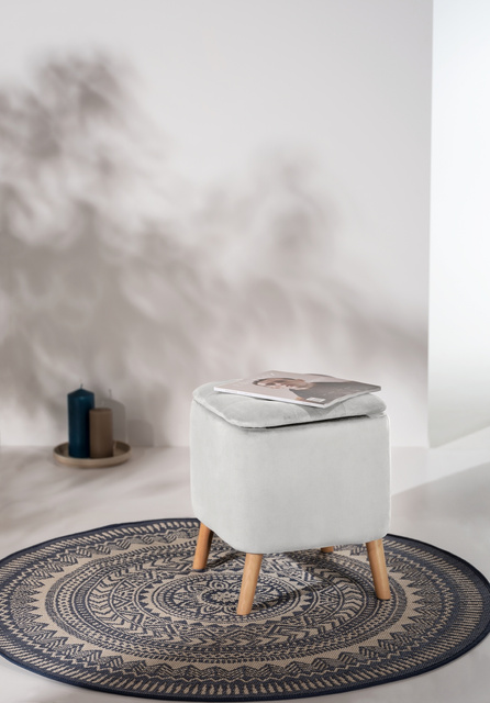 Puf pentru living EMMA, din catifea, cu spatiu depozitare, 42, 5 cm, WENKO