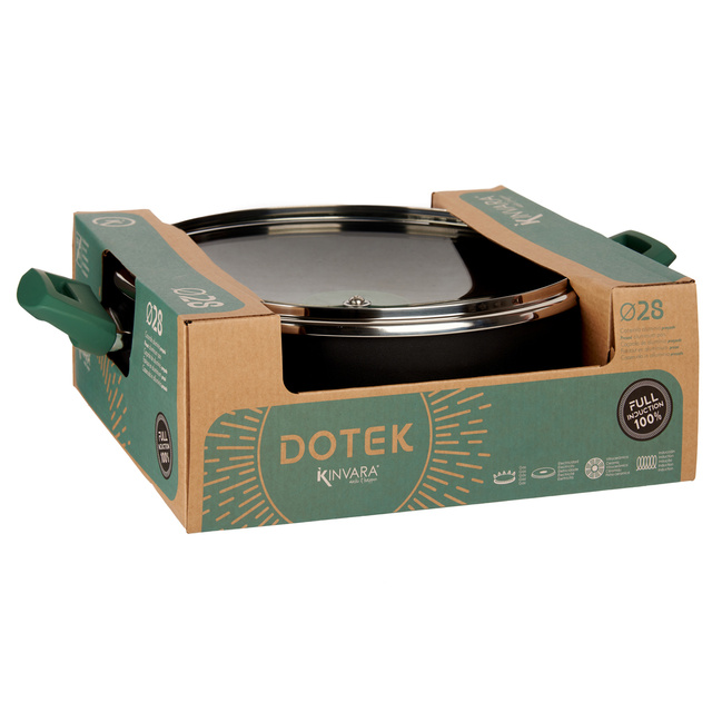 Oală din aluminiu Ø 28 cm cu capac din sticlă