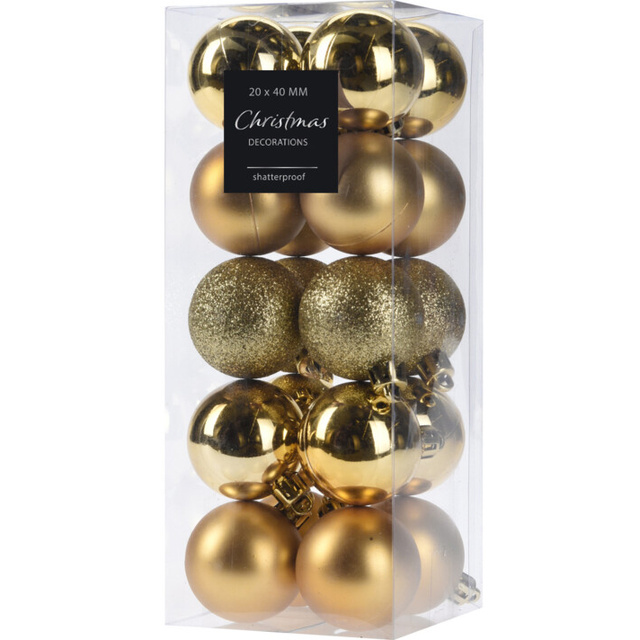 Set globulete de Crăciun, 20 buc, Ø 4 cm