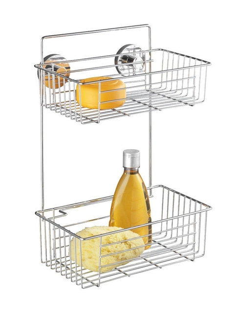 Raft de baie BARI pentru duș, Vacuum-Loc - 2 niveluri, WENKO, argintiu