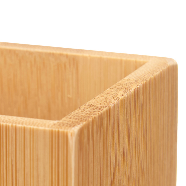 Pahar pentru periuta de dinti, patrat, bambus, 6,8 x 6,8 x 9,7 cm