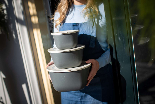 Cutie cu capac 1l + 2l + 4l, CONNECT BOX SET STOCKHOLM, set 3 bucati, KOZIOL