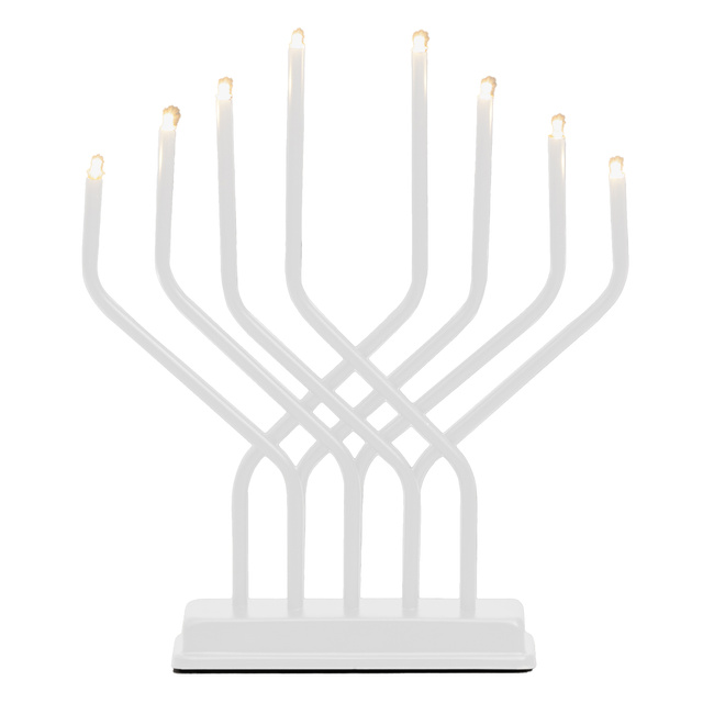 Candelă adventistă LED, 8 lumini, 32 x 27 cm, albă