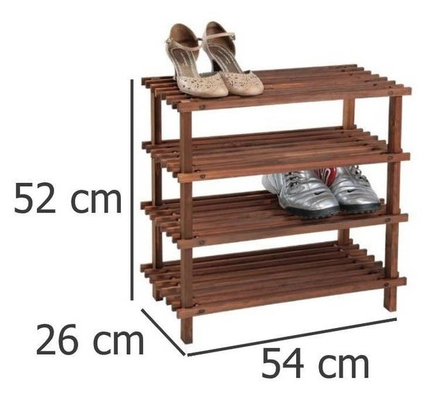 Pantofar inalt din lemn de brad, spatios si reglabil cu patru rafturi