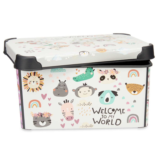 Set de cutii pentru jucării cu capace WELCOME, 3 bucăți