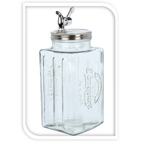 Borcan de apa din sticla cu robinet, 3000 ml