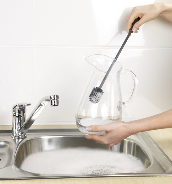 Perie de silicon pentru cupe, pahare, 38 cm, WENKO, antracit.