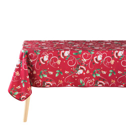 Fata de masa de Craciun NOEL cu imprimeu, rosie