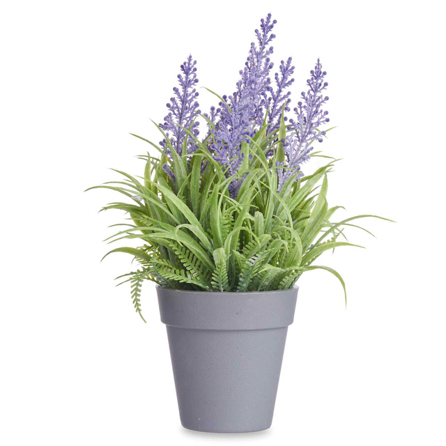 Lavanda artificiala intr-un vas gri