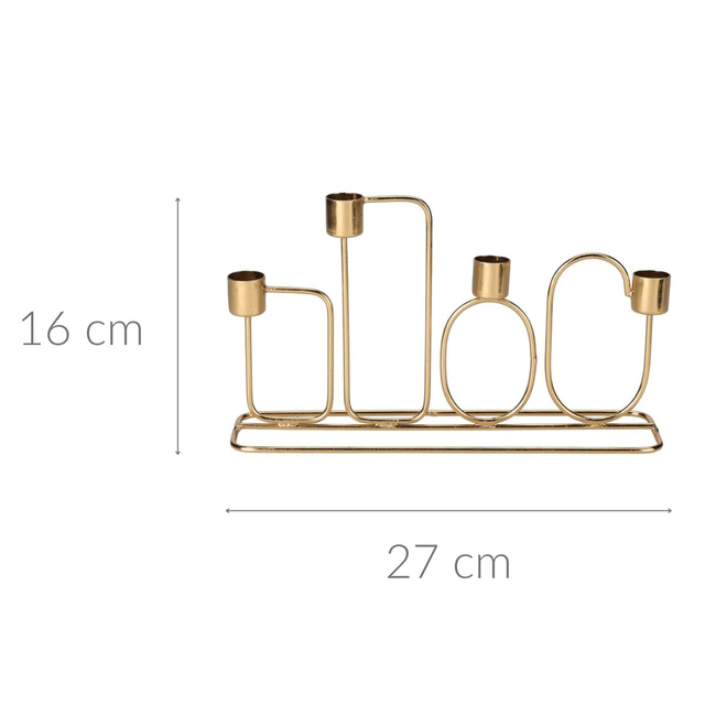 Sfeșnic cu modele geometrice, 27 x 16 cm