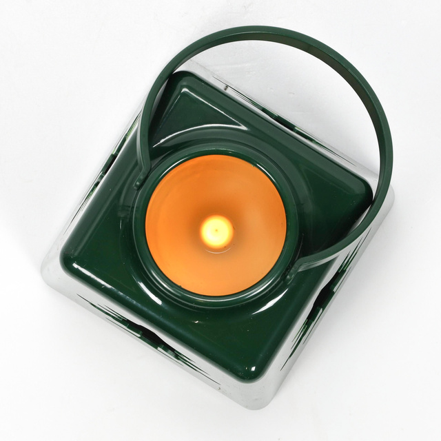 Lanterină de Crăciun cu lumânare LED, 14 cm, verde