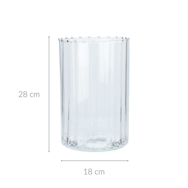 Vaza cilindrica din sticla, Ø 18 x 28 cm
