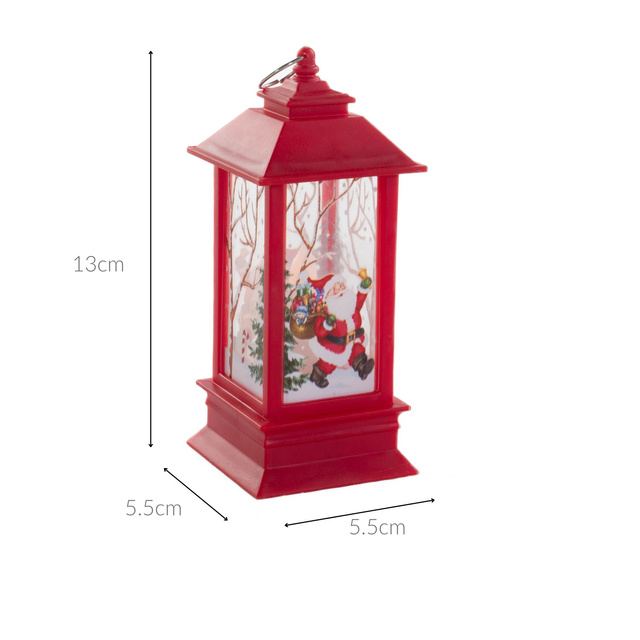 Felinar LED metalic cu motiv de Craciun