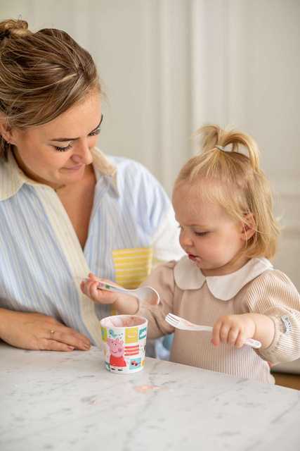 Set cana + tacamuri, EASY EATER PEPPA PIG, 3 elemente