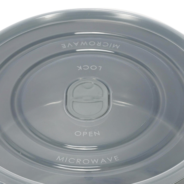 Containere pentru alimente pentru microunde, rotunde, 3 dimensiuni diferite, gri