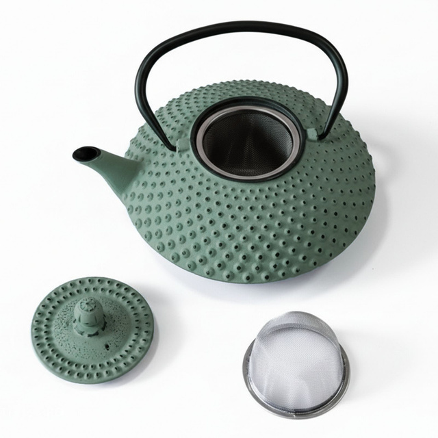 Ceainic din fontă cu infuzor MIKA, 1250 ml, verde deschis