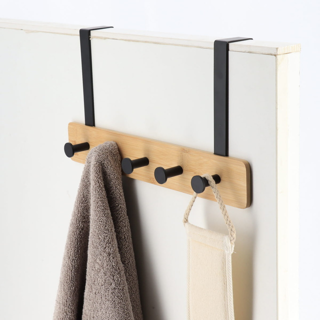 Suport metalic pentru ușă, 5 cârlige, 20 x 37 x 9 cm