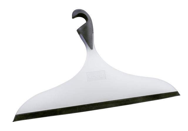 Racletă de apă, un obiect din cauciuc care vă permite să vă mențineți curate suprafețele plane.