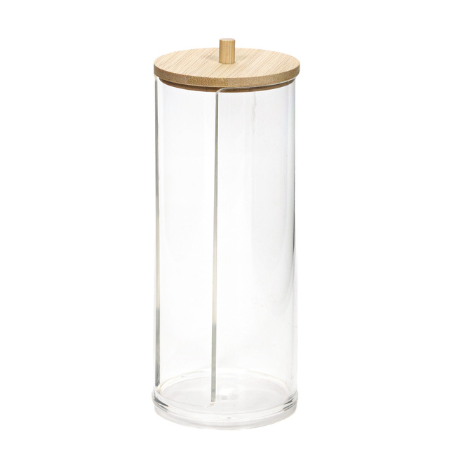 Organizator pentru dischete demachiante cu capac din bambus