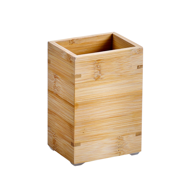 Pahar pentru periuțe de dinți din bambus, 8 x 6 x 12 cm