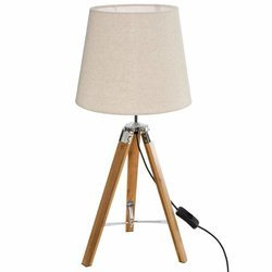 Lampa de masa cu trepied, lemn, 58 cm